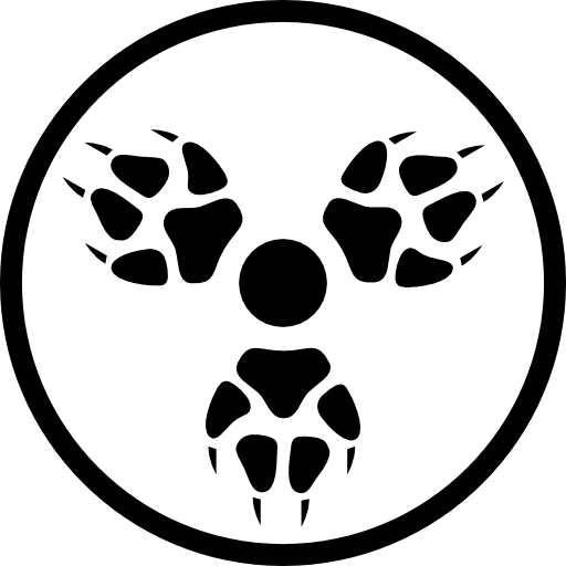 Pawprints feline paw circle icon