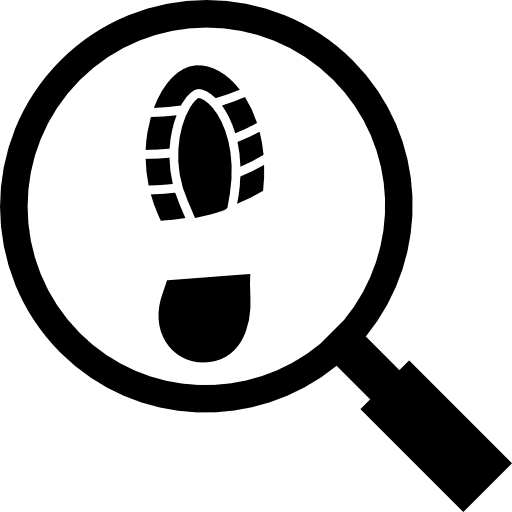 Footprint traceability detective investigation icon