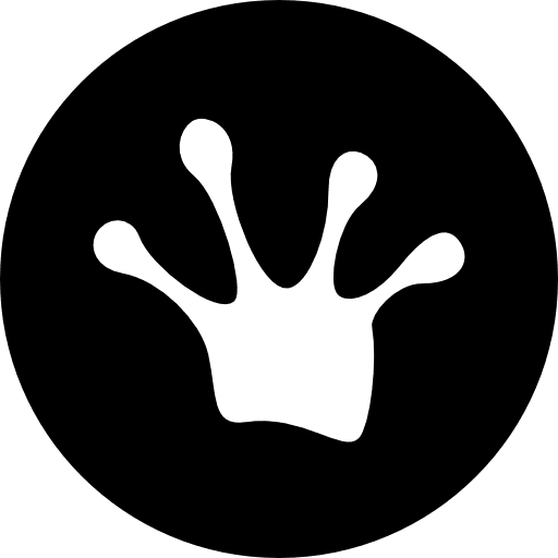 Frog leg print frog animals circle icon