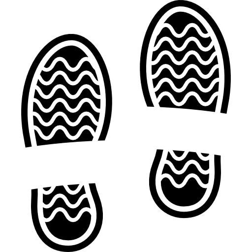 Male shoes prints feet shapes prints icon