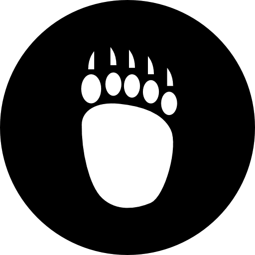Bear pawprint circle prints animal icon