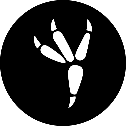 Bird footprint on circle pets prints pet icon