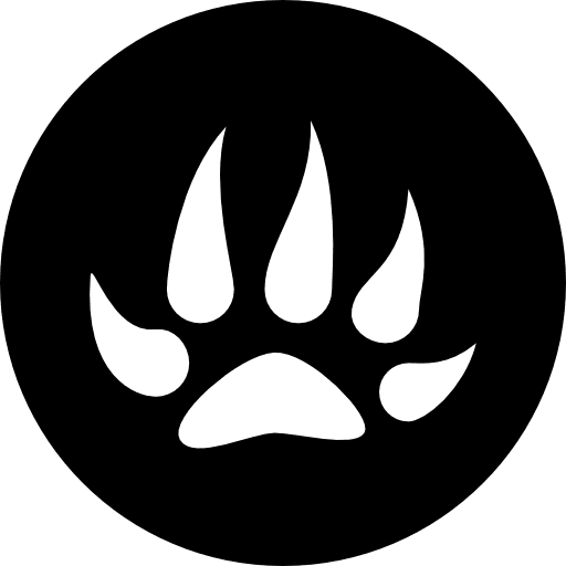Pawprint circular animal paw icon