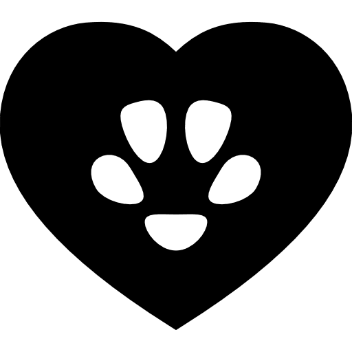 Pawprint heart lovely animals icon
