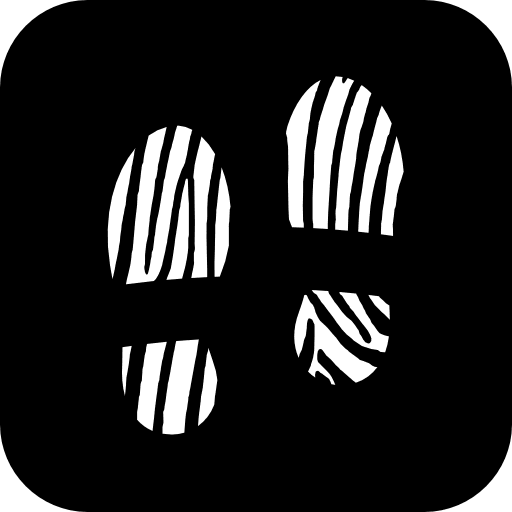 Shoeprints button footprints detective icon