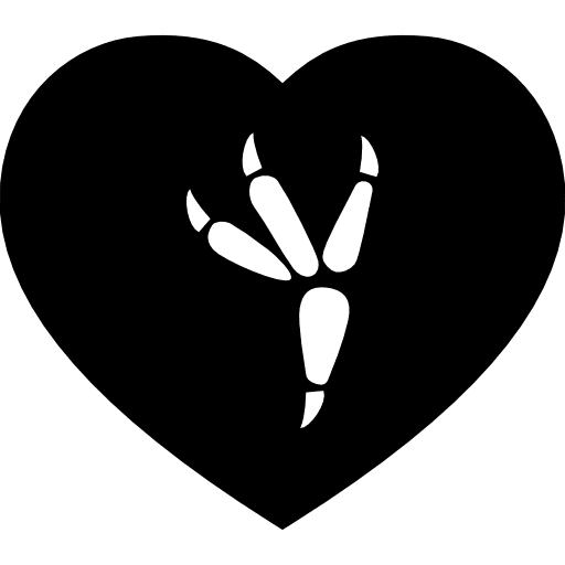 Bird print animal animals heart icon
