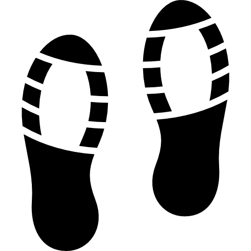 Footprints footwear prints shoes icon