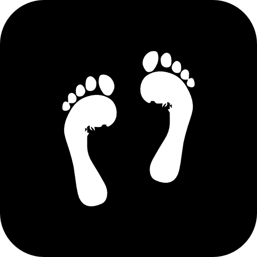 Footprints square prints barefoot icon