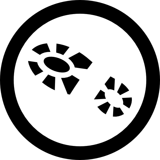 Shoe print circle shapes shoes icon