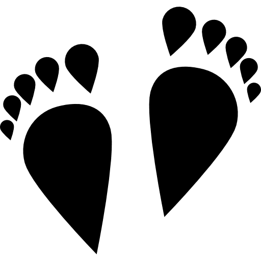 Footprints human beach feet icon