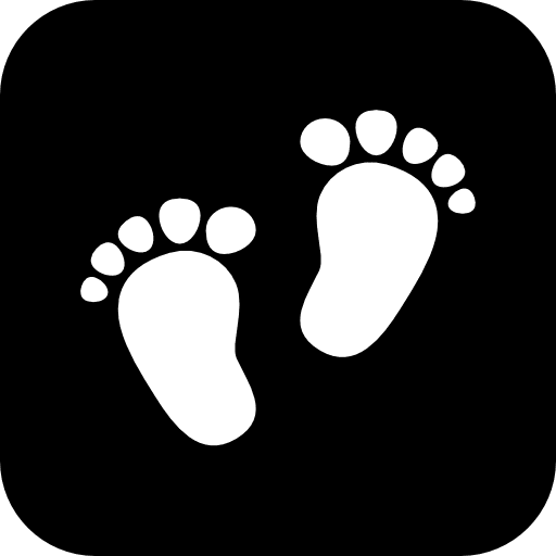 Footprints beach square summertime icon