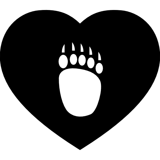 Pawprint print animals heart icon