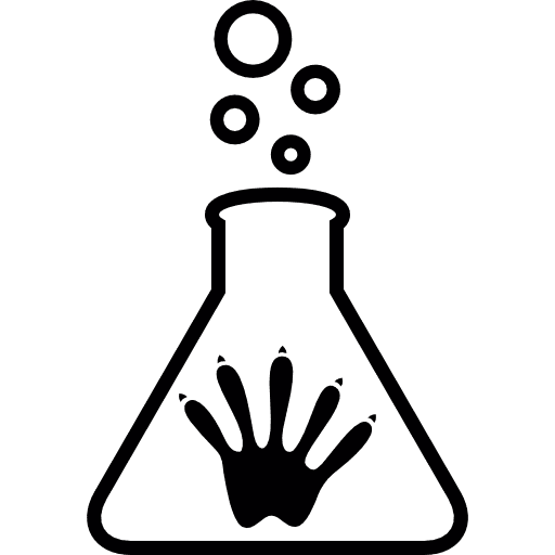 Flask science experiment lab icon