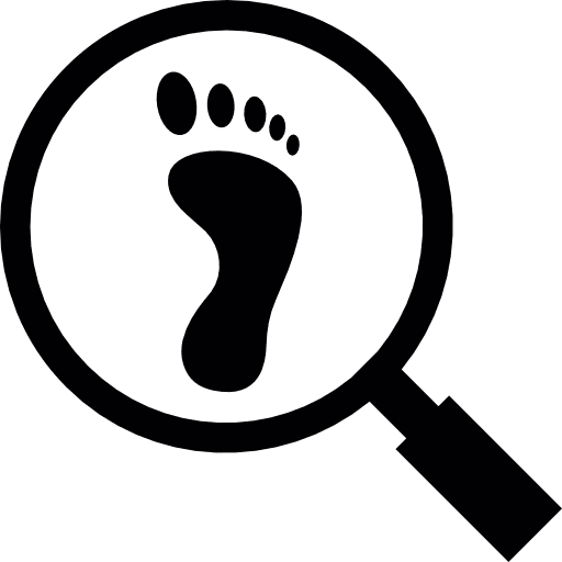 Footprint beach investigation clue icon