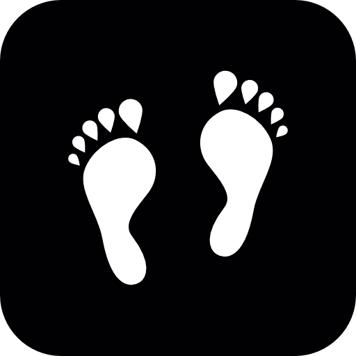 Footprints barefoot feet footprints icon