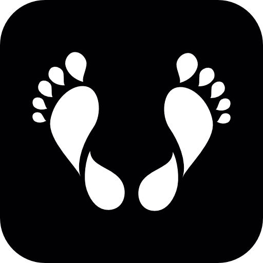 Footprints button beach prints icon
