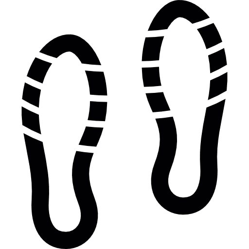 Shoe prints investigation prints detective icon