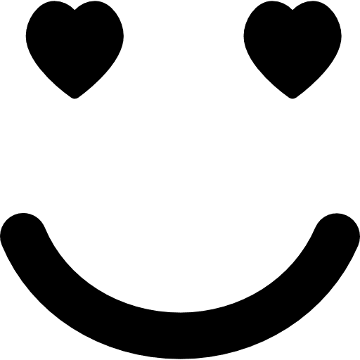 Emoticon in love face with heart shaped eyes in square outline emoticons smile emoticon icon