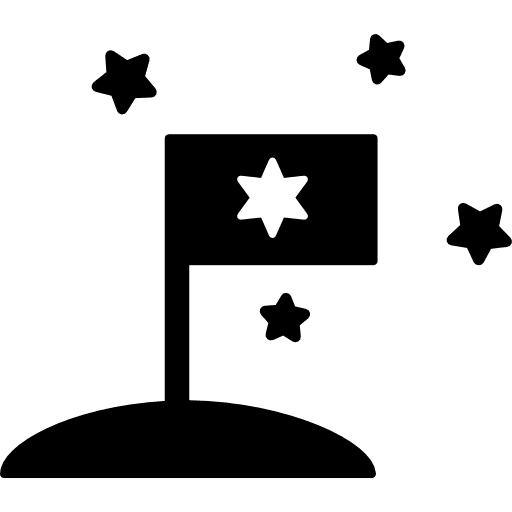 Flag on planet with star surrounded by stars planet stars space icon Flag on planet with star surrounded by stars planet stars space icon