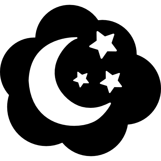 Moon and stars in a cloud star stars outer icon Moon and stars in a cloud star stars outer icon