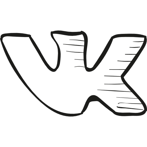 Vk draw logo network video player social media icon