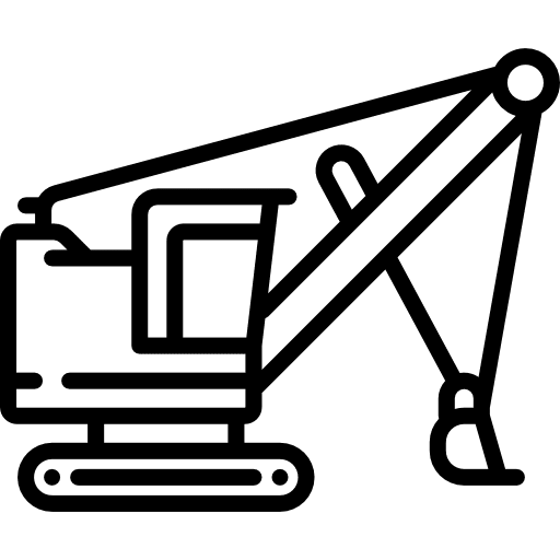 Excavator construction cargo transport icon