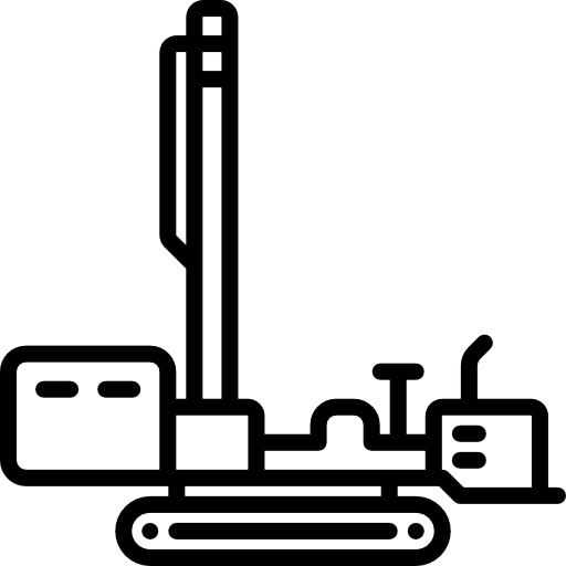 Boring machine trucking construction cargo icon Boring machine trucking construction cargo icon