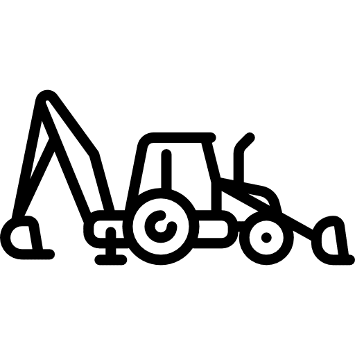 Excavator transport truck construction icon Excavator transport truck construction icon