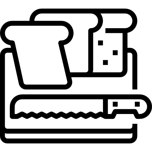 Bread sliced food bakery icon