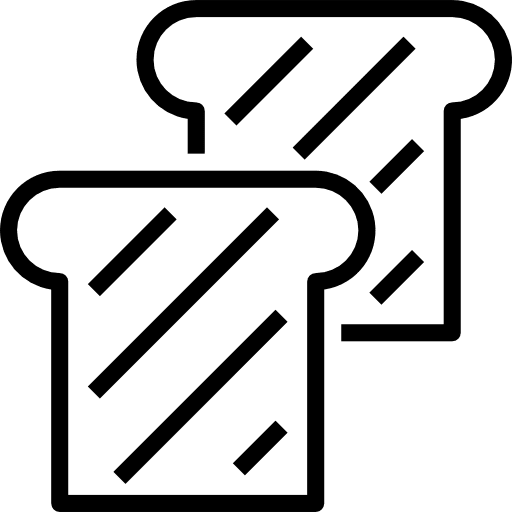 Bread toast meal bakery icon