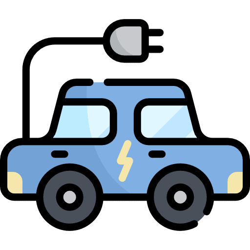 Electric car hybrid car eco car automobile icon