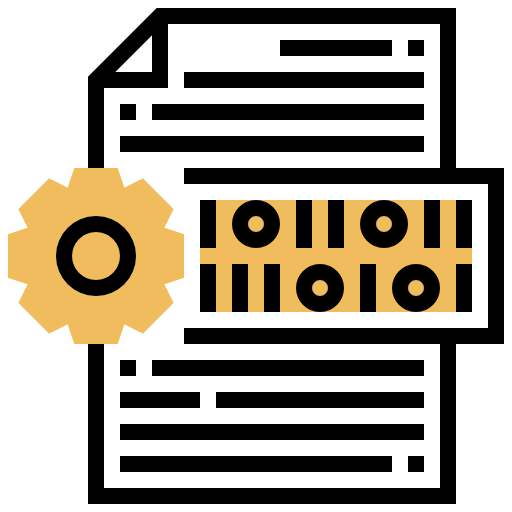 Binary code digital file edit tools icon