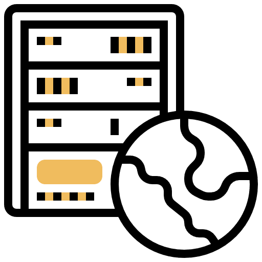 Hosting globe grid network earth icon Hosting globe grid network earth icon