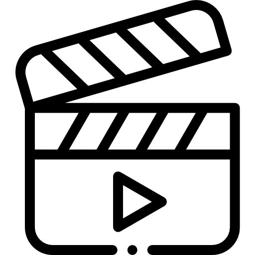 Video photographic film clapperboard electronics icon