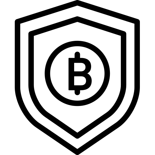 Shield security bitcoins safety icon