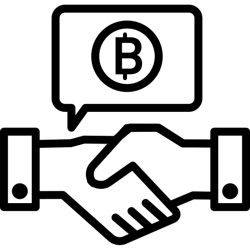 Bitcoin money currency deal icon