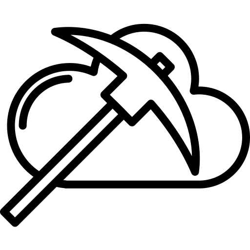 Mining money blockchain security icon