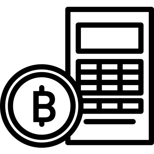 Calculator bitcoin technological money icon