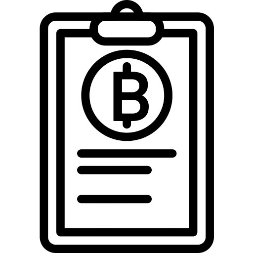 Clipboard verification tools and utensils bitcoin icon