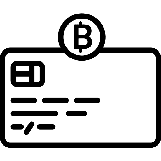 Credit card bitcoin cryptocurrency coin icon