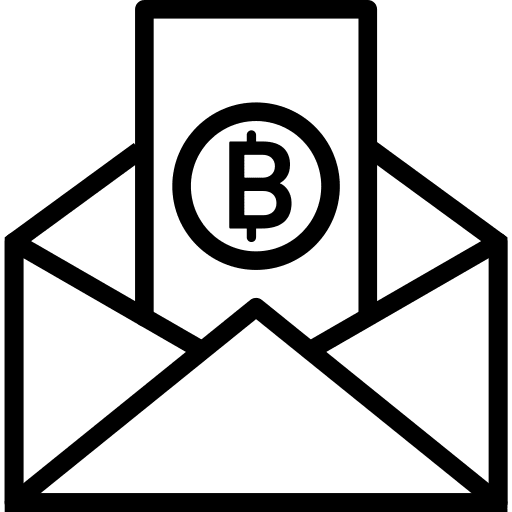 Bitcoin bank letter envelope icon