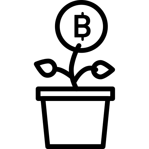 Growth growth bitcoins cryptocurrency icon