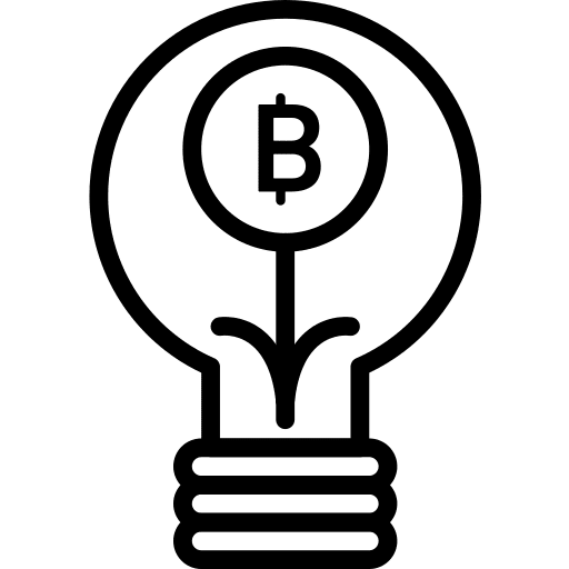 Idea bitcoin light bulbs light bulb icon