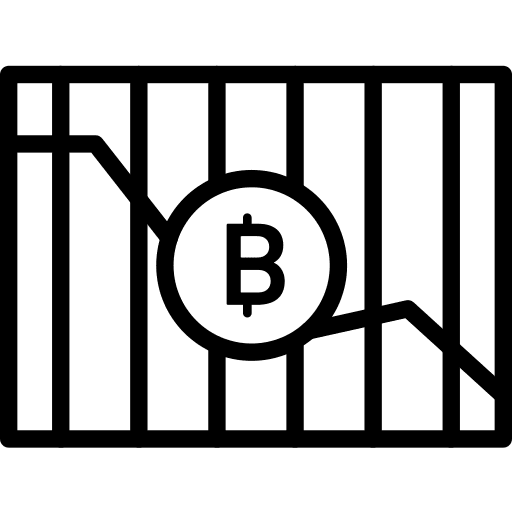 Loss chart bitcoins business and finance icon