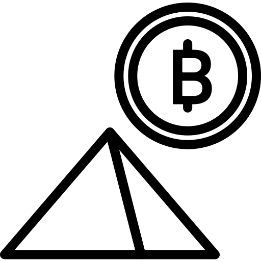 Pyramid bitcoin coins pyramid icon
