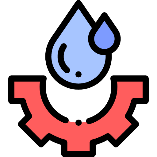Fluid mechanics fluid mechanics cogwheel drop icon