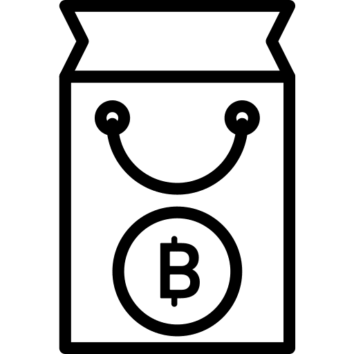 Shopping bag cryptocurrency currency bitcoin icon