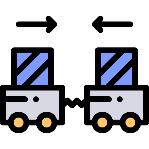 Physics trolley transportation experiment icon