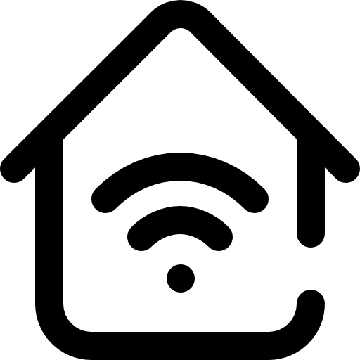 Smart home architecture and city home automation technology icon