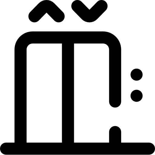 Elevator doors up building icon Elevator doors up building icon